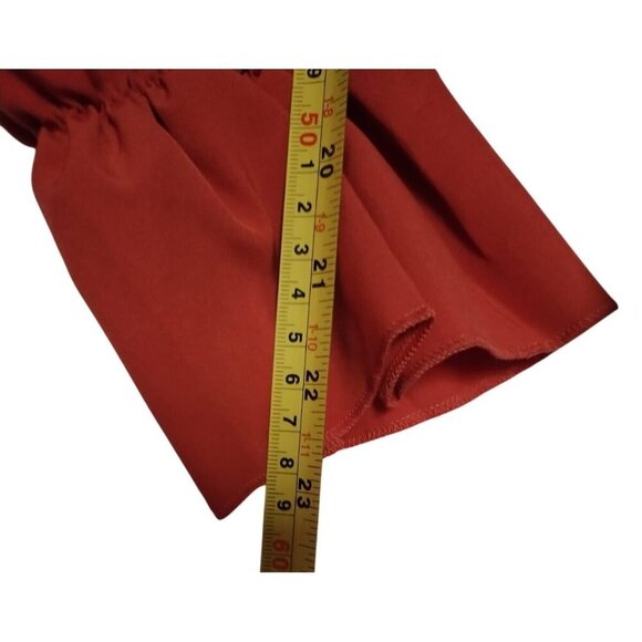 Women's Long Sleeve Ruched Hem Maxi Dress in Rust by Alishebuy. NWT - Picture 8 of 9